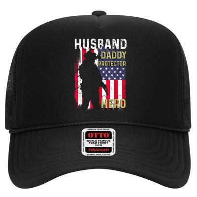 Husband Daddy Protector High Crown Mesh Back Trucker Hat