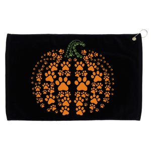 Halloween Dog Paw Pumpkin Grommeted Golf Towel