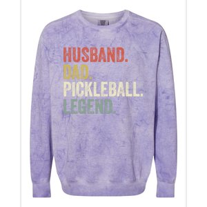 Husband Dad Pickleball Playings Retro 70s Style FatherS Day Gift Colorblast Crewneck Sweatshirt