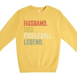 Husband Dad Pickleball Playings Retro 70s Style FatherS Day Gift Premium Crewneck Sweatshirt