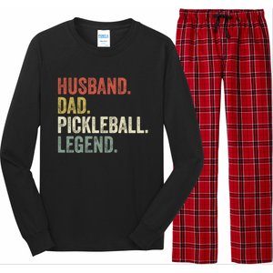 Husband Dad Pickleball Playings Retro 70s Style FatherS Day Gift Long Sleeve Pajama Set