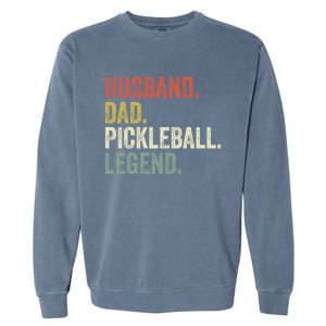 Husband Dad Pickleball Playings Retro 70s Style FatherS Day Gift Garment-Dyed Sweatshirt