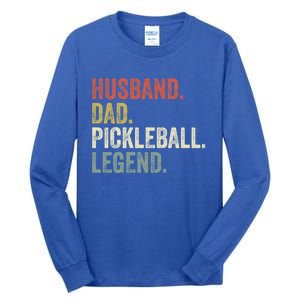 Husband Dad Pickleball Playings Retro 70s Style FatherS Day Gift Tall Long Sleeve T-Shirt