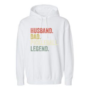 Husband Dad Pickleball Playings Retro 70s Style FatherS Day Gift Garment-Dyed Fleece Hoodie