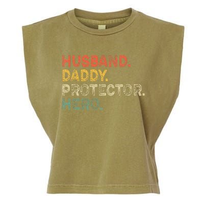 Husband Daddy Protector Hero Fathers Day Gift For Dad Wife Garment-Dyed Women's Muscle Tee