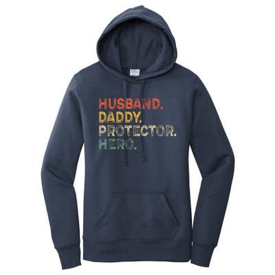 Husband Daddy Protector Hero Fathers Day Gift For Dad Wife Women's Pullover Hoodie