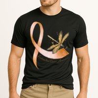 Hippie Dragonfly Peach Ribbon Endometrial Cancer Awareness Cooling Performance Crew T-Shirt