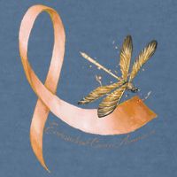 Hippie Dragonfly Peach Ribbon Endometrial Cancer Awareness Garment-Dyed Sweatshirt