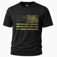 Husband Daddy Protector Hero Camouflage Usa Flag Performance Shirt