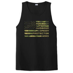 Husband Daddy Protector Hero Camouflage Usa Flag PosiCharge Competitor Tank