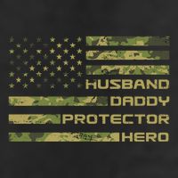 Husband Daddy Protector Hero Camouflage Usa Flag Trucker Hat