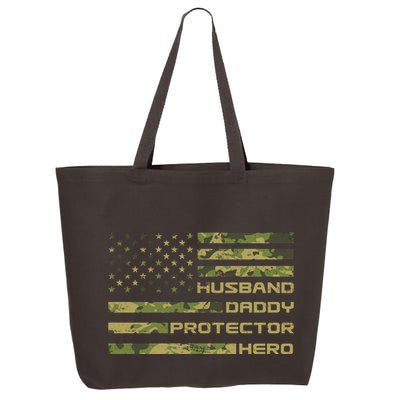 Husband Daddy Protector Hero Camouflage Usa Flag 25L Jumbo Tote