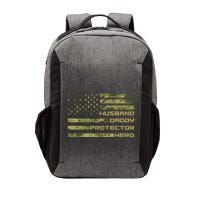 Husband Daddy Protector Hero Camouflage Usa Flag Vector Backpack