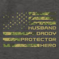 Husband Daddy Protector Hero Camouflage Usa Flag Vector Backpack