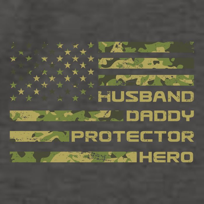 Husband Daddy Protector Hero Camouflage Usa Flag Vector Backpack