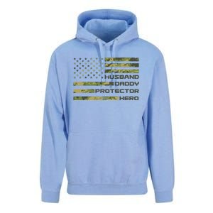 Husband Daddy Protector Hero Camouflage Usa Flag Unisex Surf Hoodie