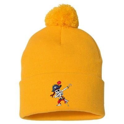 Halloween Dabbing Pirate Skeleton Pom Pom 12in Knit Beanie