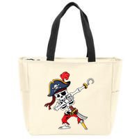 Halloween Dabbing Pirate Skeleton Zip Tote Bag
