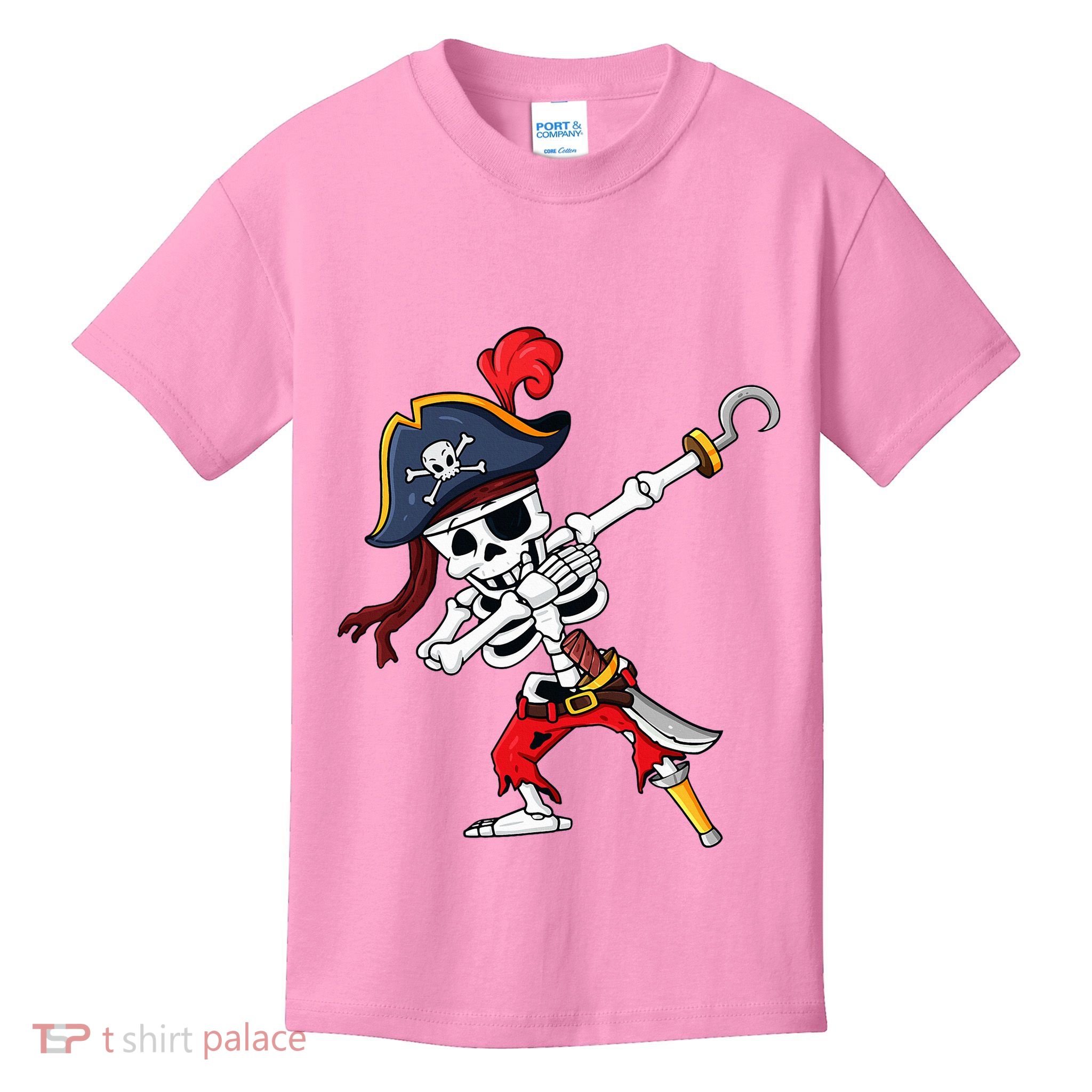 Halloween Dabbing Pirate Skeleton Kids T-Shirt
