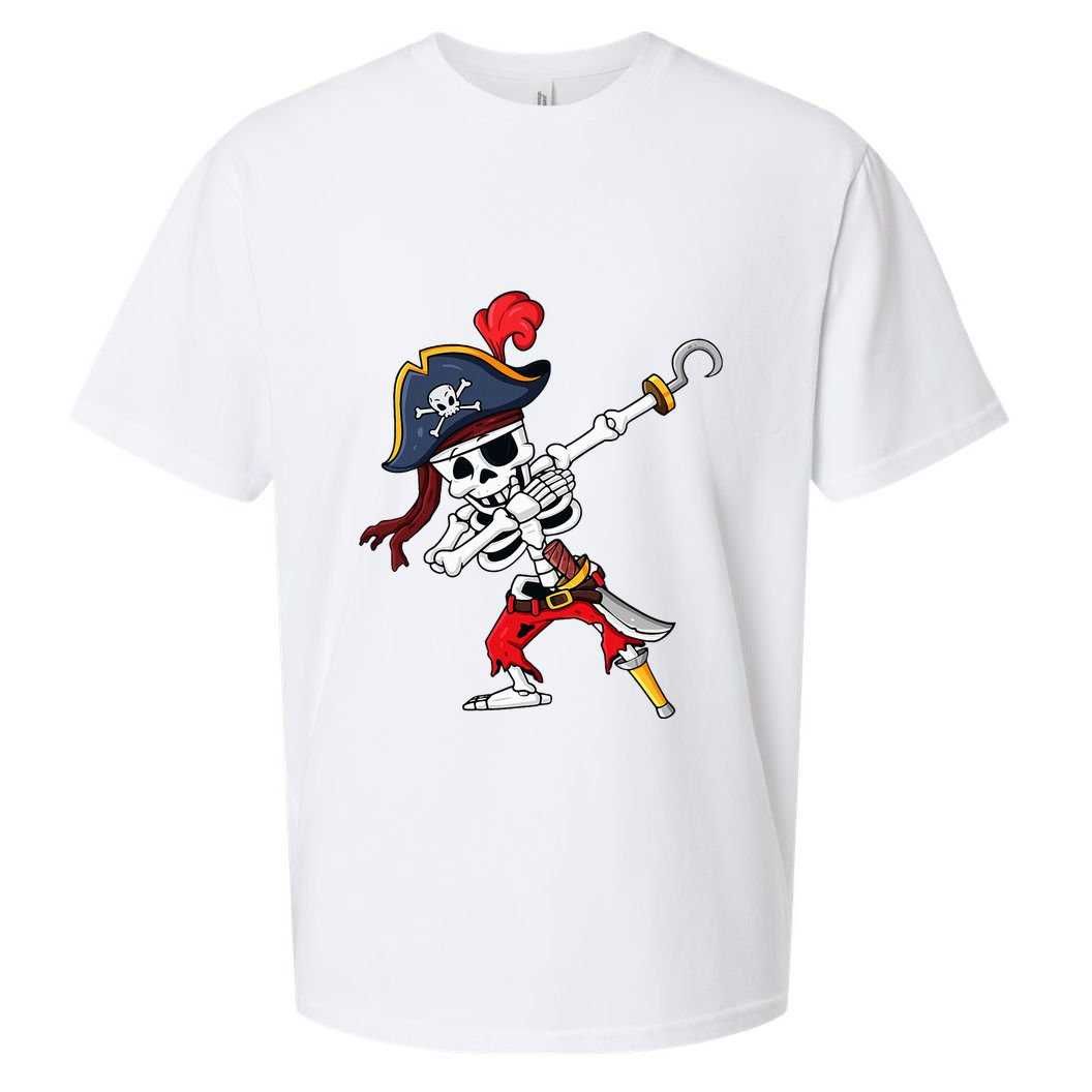 Halloween Dabbing Pirate Skeleton Sueded Cloud Jersey T-Shirt