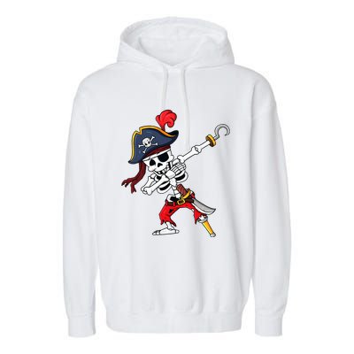 Halloween Dabbing Pirate Skeleton Garment-Dyed Fleece Hoodie