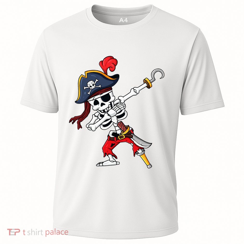 Halloween Dabbing Pirate Skeleton Performance Shirt