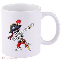 Halloween Dabbing Pirate Skeleton 11oz C Handle Ceramic Mug