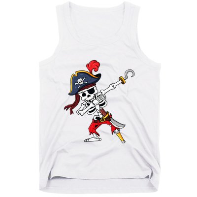 Halloween Dabbing Pirate Skeleton Tank Top