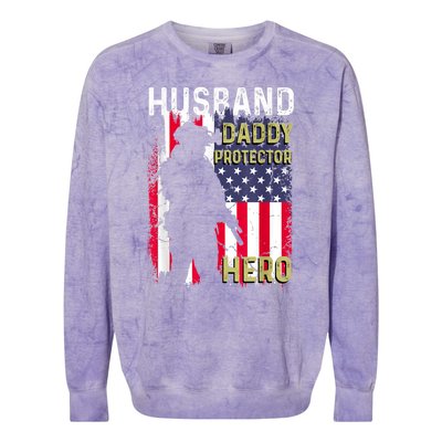 Husband Daddy Protector Colorblast Crewneck Sweatshirt