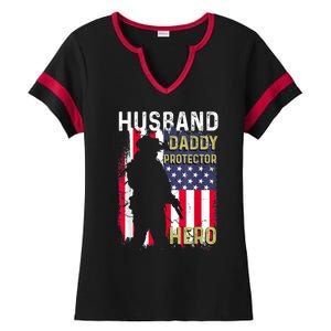 Husband Daddy Protector Ladies Halftime Notch Neck Tee