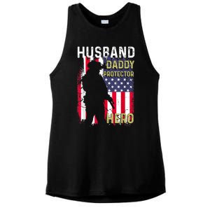 Husband Daddy Protector Ladies PosiCharge Tri-Blend Wicking Tank