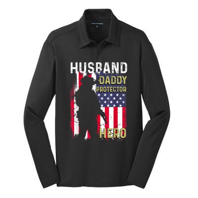 Husband Daddy Protector Silk Touch Performance Long Sleeve Polo