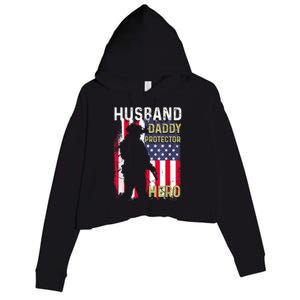 Husband Daddy Protector Crop Fleece Hoodie