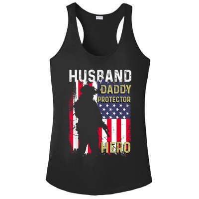 Husband Daddy Protector Ladies PosiCharge Competitor Racerback Tank