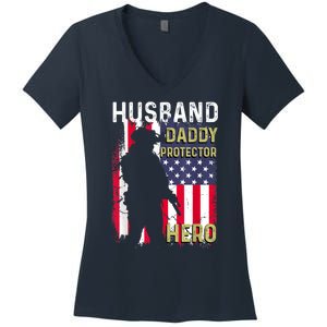 Husband Daddy Protector Women's V-Neck T-Shirt