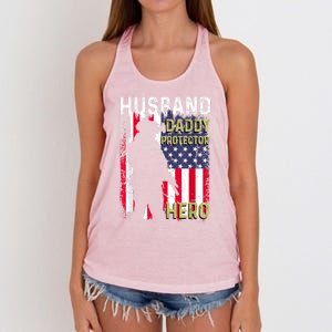 Husband Daddy Protector Women's Knotted Racerback Tank