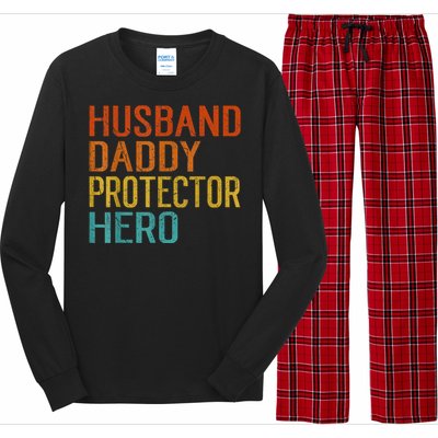 Husband Daddy Protector Hero FatherS Day Long Sleeve Pajama Set