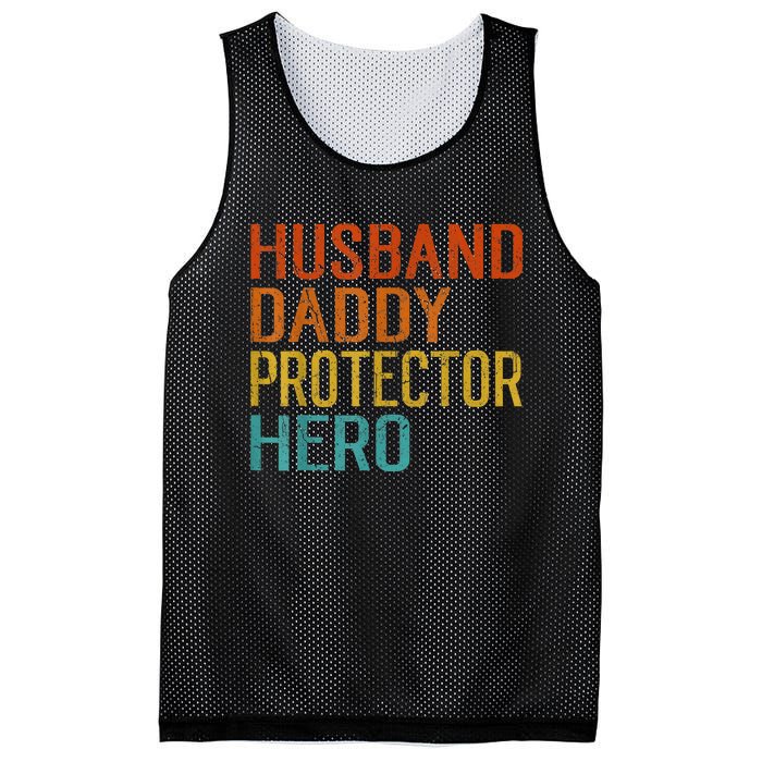 Husband Daddy Protector Hero FatherS Day Mesh Reversible Basketball Jersey Tank