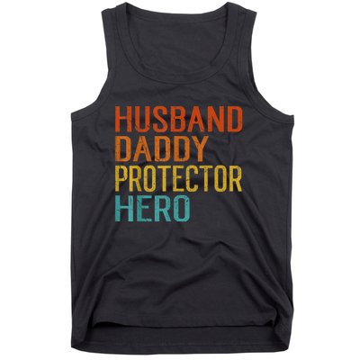 Husband Daddy Protector Hero FatherS Day Tank Top