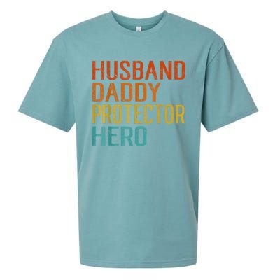 Husband Daddy Protector Hero FatherS Day Sueded Cloud Jersey T-Shirt