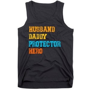 Husband Daddy Protector Hero FatherS Day Gift Tank Top