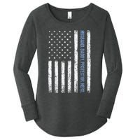 Husband Daddy Protector Hero Us American Flag FatherS Day Women's Perfect Tri Tunic Long Sleeve Shirt