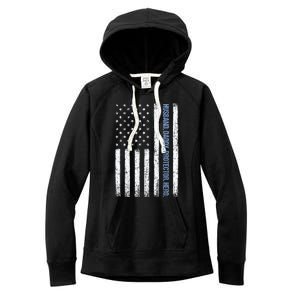 Husband Daddy Protector Hero Us American Flag FatherS Day Women's Fleece Hoodie