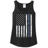 Husband Daddy Protector Hero Us American Flag FatherS Day Ladies Essential Tank