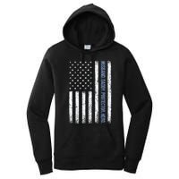 Husband Daddy Protector Hero Us American Flag FatherS Day Women's Pullover Hoodie