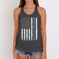 Husband Daddy Protector Hero Us American Flag FatherS Day Women's Knotted Racerback Tank