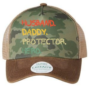 Husband Daddy Protector Hero FatherS Day Gift From Wife Son Legacy Tie Dye Trucker Hat