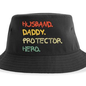 Husband Daddy Protector Hero FatherS Day Gift From Wife Son Sustainable Bucket Hat