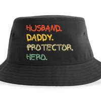 Husband Daddy Protector Hero FatherS Day Gift From Wife Son Sustainable Bucket Hat