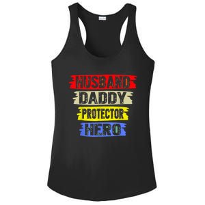 Husband Daddy Protector Hero FatherS Day Gift From Wife Son Ladies PosiCharge Competitor Racerback Tank